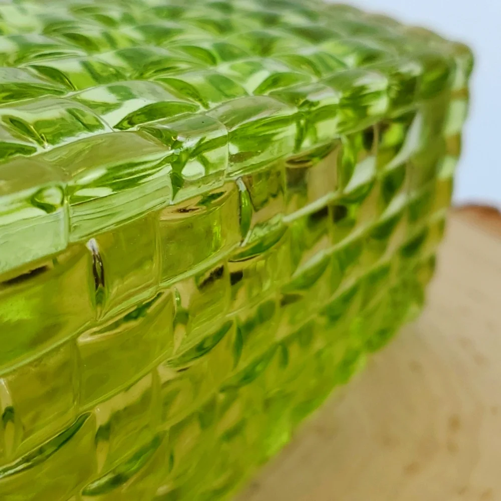 Vintage Textured Light Green Color Square Vase - Picture 5 of 9